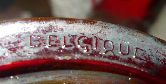 verre marqué Belgique, de lampe lanterne nicoln